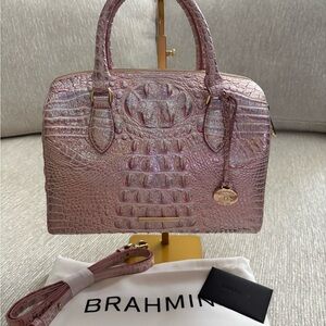 Brahmin Stacy Satchel Pixie Dust Croc Embossed Leather | Like New
